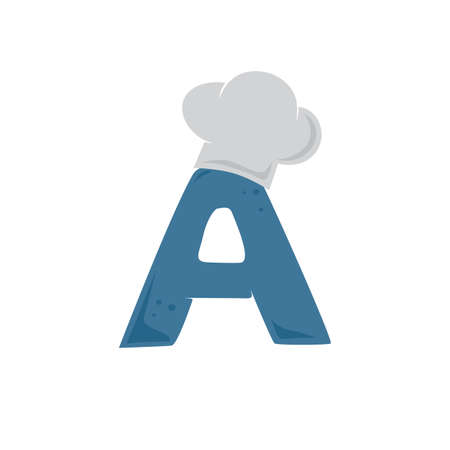 alphabet initial chef hat restaurant theme logo icon signのイラスト素材