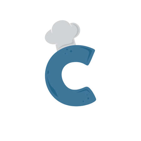 alphabet initial chef hat restaurant theme logo icon signのイラスト素材