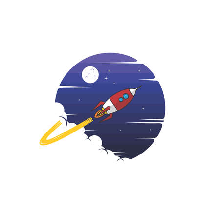 space rocket shuttle ship sign logo logotype vector artのイラスト素材