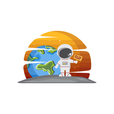 astronaut character in space exploration science vector artのイラスト素材
