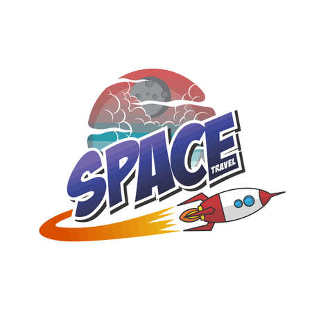 rocket ship space travel theme vector art illustrationのイラスト素材