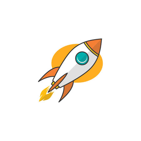 rocket ship launch space travel theme vector artのイラスト素材