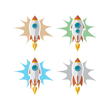 space travel rocket ship science vector art illustrationのイラスト素材