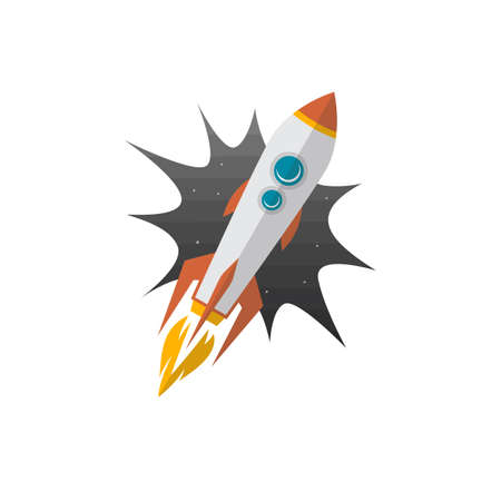 space travel rocket ship science vector art illustrationのイラスト素材