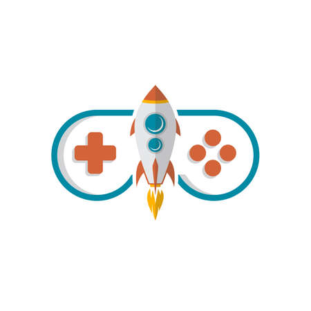 rocket game console turbo speed joystick controller vectorのイラスト素材