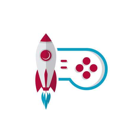 rocket game console turbo speed joystick controller vectorのイラスト素材