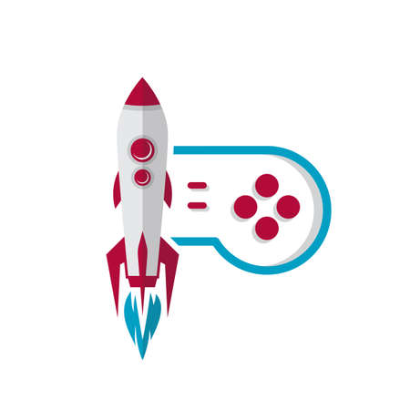 rocket game console turbo speed joystick controller vectorのイラスト素材