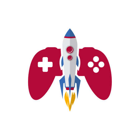 rocket game console turbo speed joystick controller vectorのイラスト素材