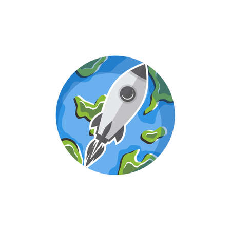 space travel rocket ship science vector art illustrationのイラスト素材