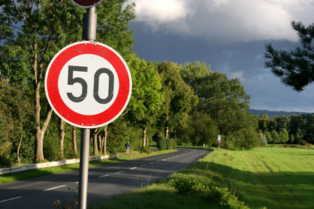 Speed limit sign in Germany