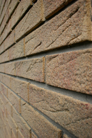 The red brick wall of a new built house