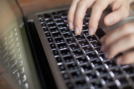 typing on laptop, picture about education