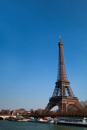 Eiffel Tower and Seine river in France, Paris の写真素材