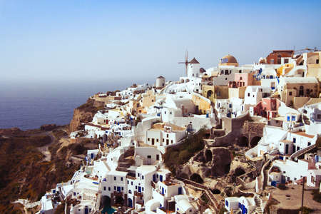 Santorini island in Greece, Oia viewの写真素材