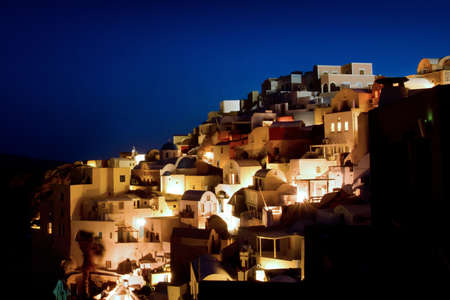 beautiful Santorini by night, Greeceの写真素材