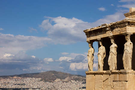 The acropolis: Erectheion, caryatidsの写真素材