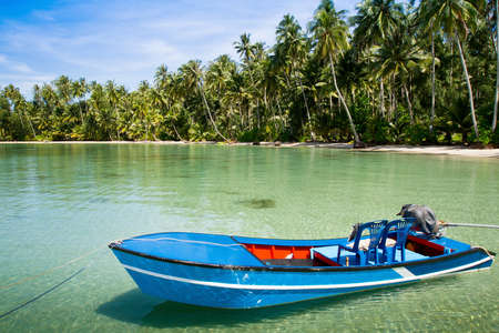 fishing boat on Koh Kood island in Thailandの写真素材