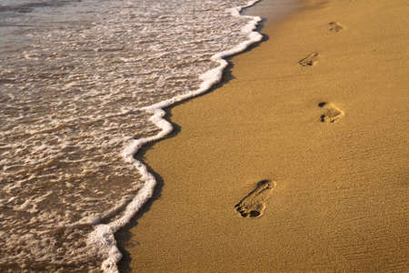 Footprints in the sandの写真素材
