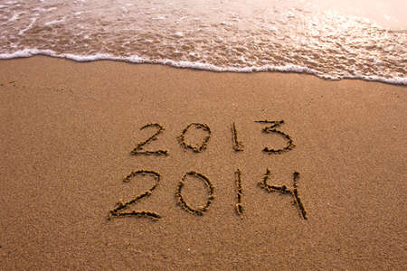 new year beach background 2014の写真素材