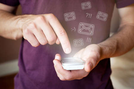 sending email wireless with smartphoneの写真素材