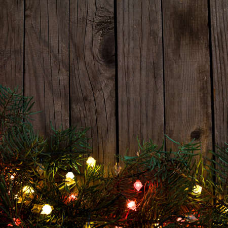holiday background with christmas lightsの写真素材
