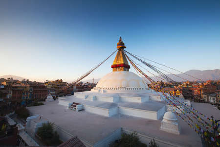 Boudhanath stupa in Kathmandu, Nepalの写真素材
