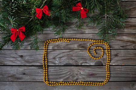 golden frame for christmas greetingsの写真素材