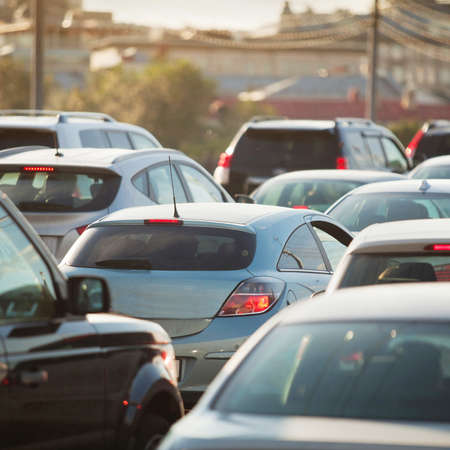 Traffic Jam in rush hour, cars on the road Traffic Jam in rush hour, cars on the road