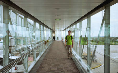 in the airportの写真素材