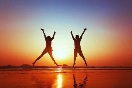 honeymoon of happy young family on the beach honeymoon of happy young family on the beach