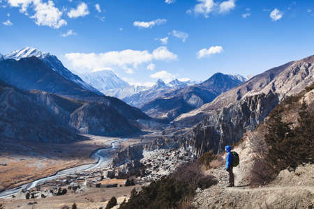 trekking in Nepal, Annapurna circuit viewの写真素材