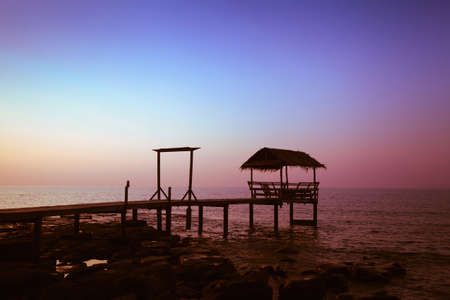 sunset on the beachの写真素材