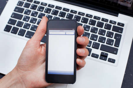 internet on smartphoneの写真素材
