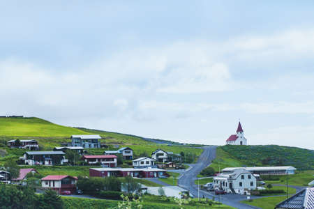 Vik, small village in Icelandの写真素材