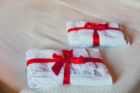 towels in the hotelの写真素材