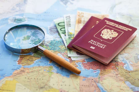 cheap trip, searching for low coast travelの写真素材