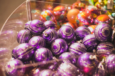 balls for christmas tree, xmas decoration in the shopの写真素材