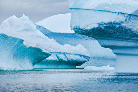 blue icebergs landscape, ice in Antarctica, beautiful scenic natureの写真素材