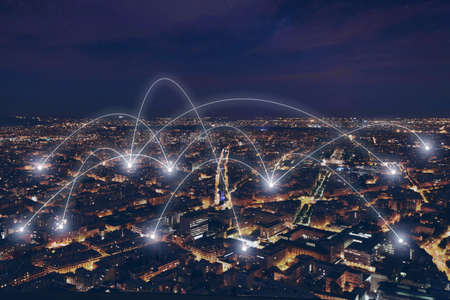 communication technology and global business online, internet connection concept, connectivityの写真素材