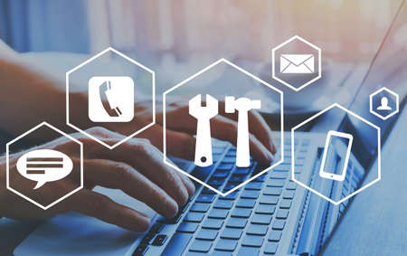 technical support concept, help onlineの写真素材