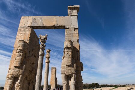 Persepolis ceremonial capital of the Achaemenid Empire,   situated 60 km northeast of the city of Shiraz in Fars Province, Iranの写真素材
