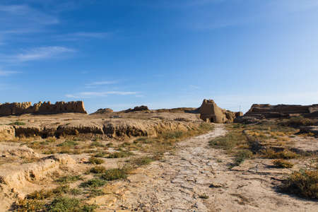 ruins of ancient city Sauran near Turkistan, Kazakhstan one of the Silk road trade spotsの写真素材