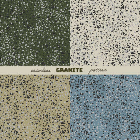 Seamless pattern. The texture of granite. Four background options.のイラスト素材