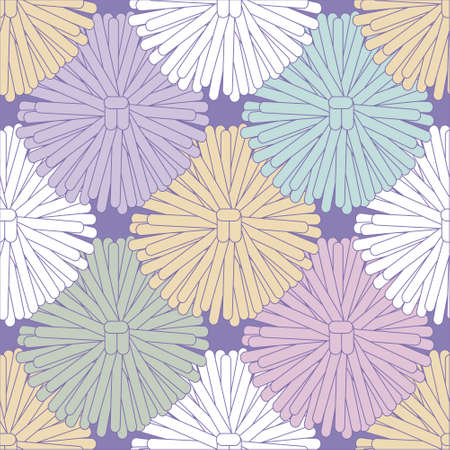 Seamless pattern of cute multi-colored POM-pomsのイラスト素材