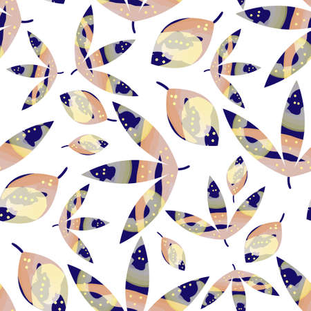 Bright pattern of marble leaves on white background. Eps10のイラスト素材