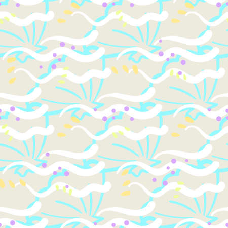 Seamless pattern with cartoon marine elements. EPS10のイラスト素材