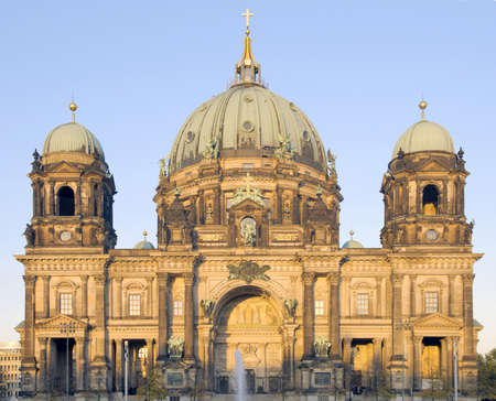 Berlin Cathedral (Berliner Dom) on a sunny evening; Berlin, Germany の写真素材