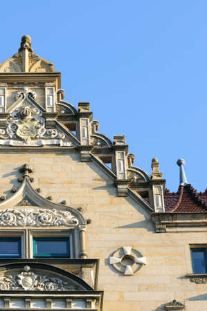 Historical building, detail; Anger square in Erfurt, Thuringia, Germanyの写真素材