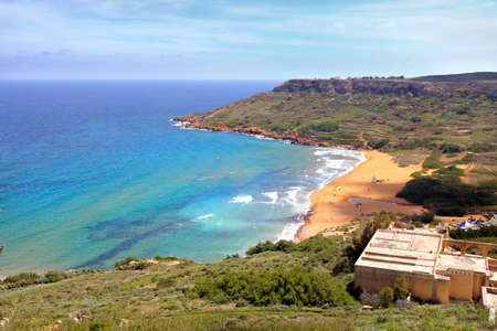 Ramla Bay on a sunny day, Gozo island (Malta)の写真素材