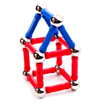 Abstract model of a house on white backgroundの写真素材